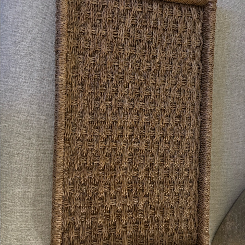 Pottery Barn Woven Seagrass Tray in Brown
